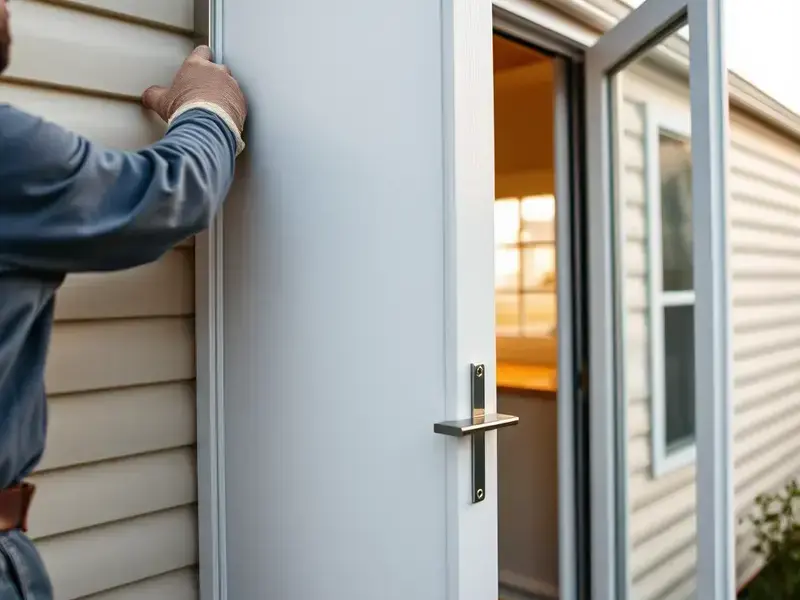 New energy-efficient door installation